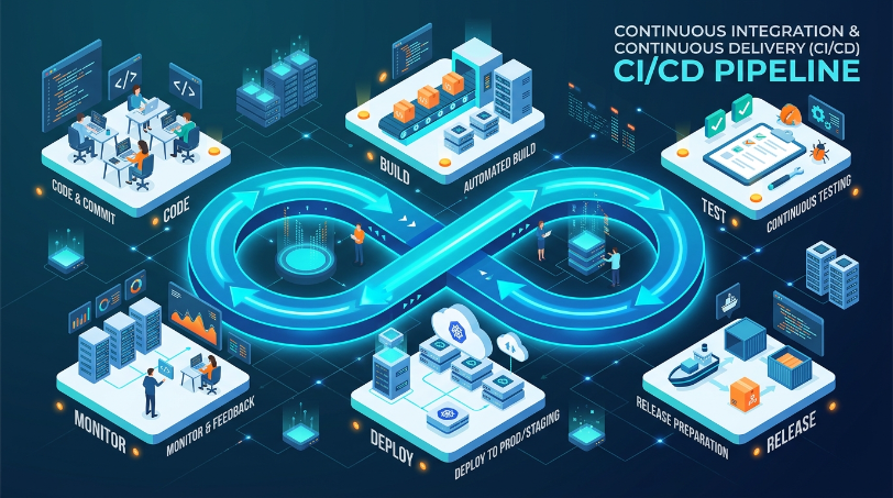 Top 12 Remote Cloud and DevOps Jobs to Apply in September 2026 1 CI/CD Pipeline process illustration